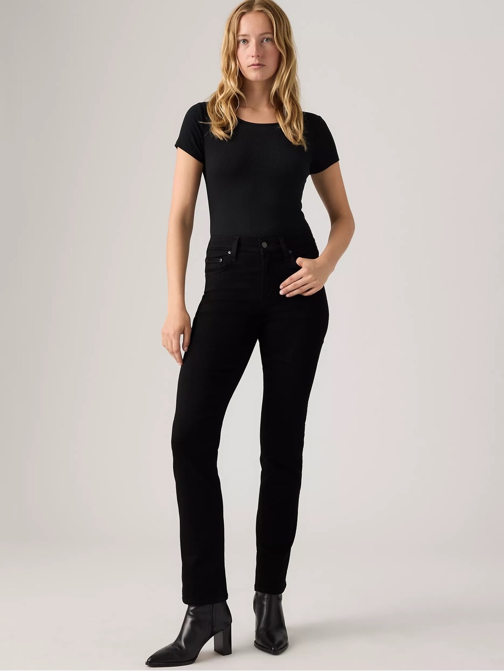 Levi's 724 High Rise Straight Premium Black Women's Size 28